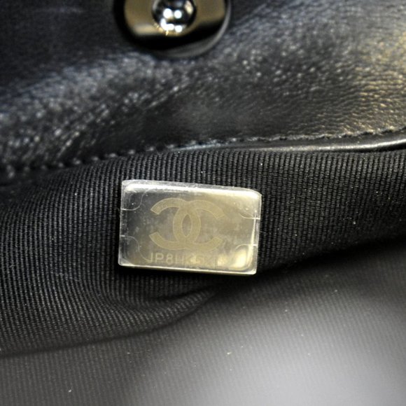 CHANEL  CC Envelope Printed Lambskin Leather Chain Clutch Bag Black - Picture 11 of 13